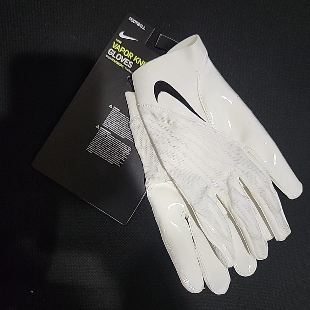 Nike NFL Vapor Knit 4.0 Football Gloves 3XL Mens DX4529-102 XXXL White Black